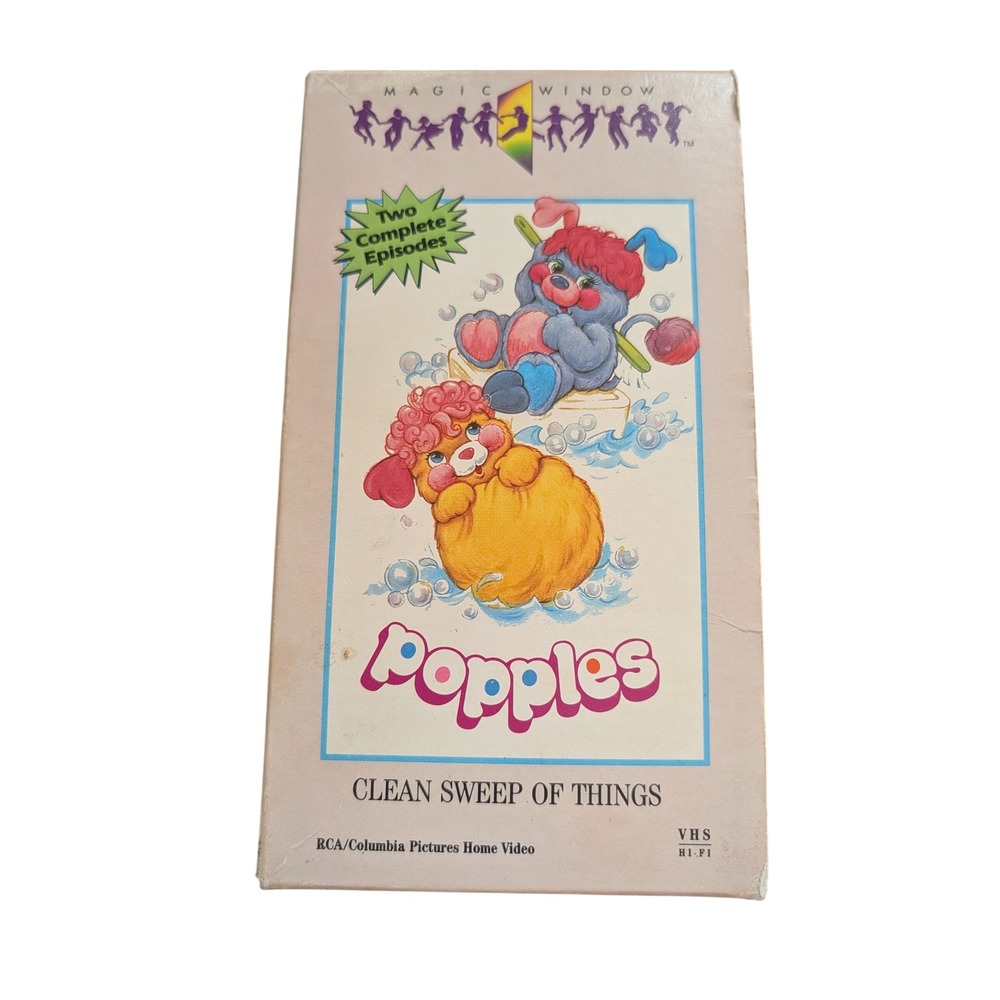 VTG Popples Clean Sweep of Things VHS 1986 Magic Window RCA Columbia Pictures